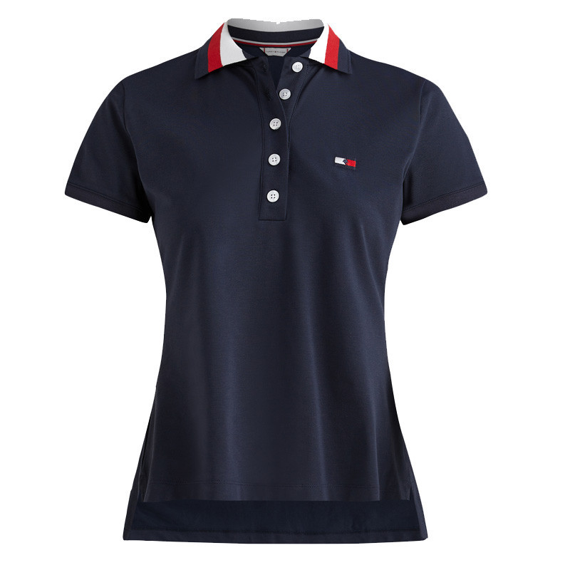 Polo col bleu blanc rouge Tommy Hilfiger Equestrian marine