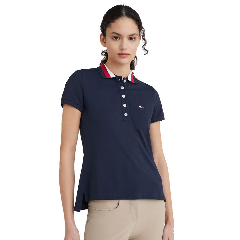Polo col bleu blanc rouge Tommy Hilfiger Equestrian marine 1