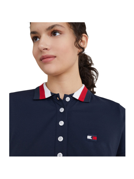 Polo col bleu blanc rouge Tommy Hilfiger Equestrian marine zoom Polo col bleu blanc rouge Tommy Hilfiger Equestrian marine zoom