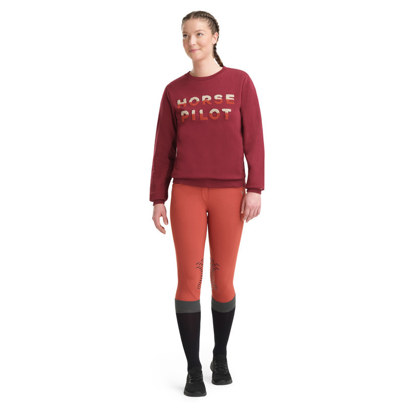 Sweatshirt Team 2022 Femme Horse Pilot bordeaux face