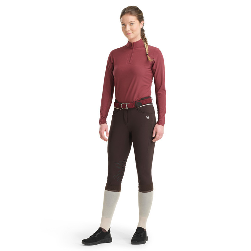 Polo Sunset 2022 Femme Horse Pilot dark red face