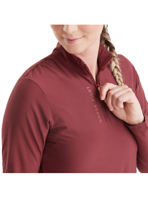 Polo Sunset 2022 Femme Horse Pilot dark red zip Polo Sunset 2022 Femme Horse Pilot dark red zip