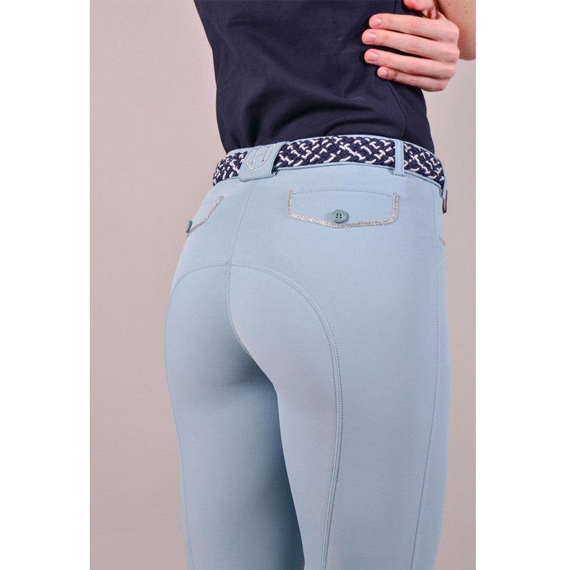 Pantalon Jaltika fix system grip Femme Rider Harcour bleu arrière porté