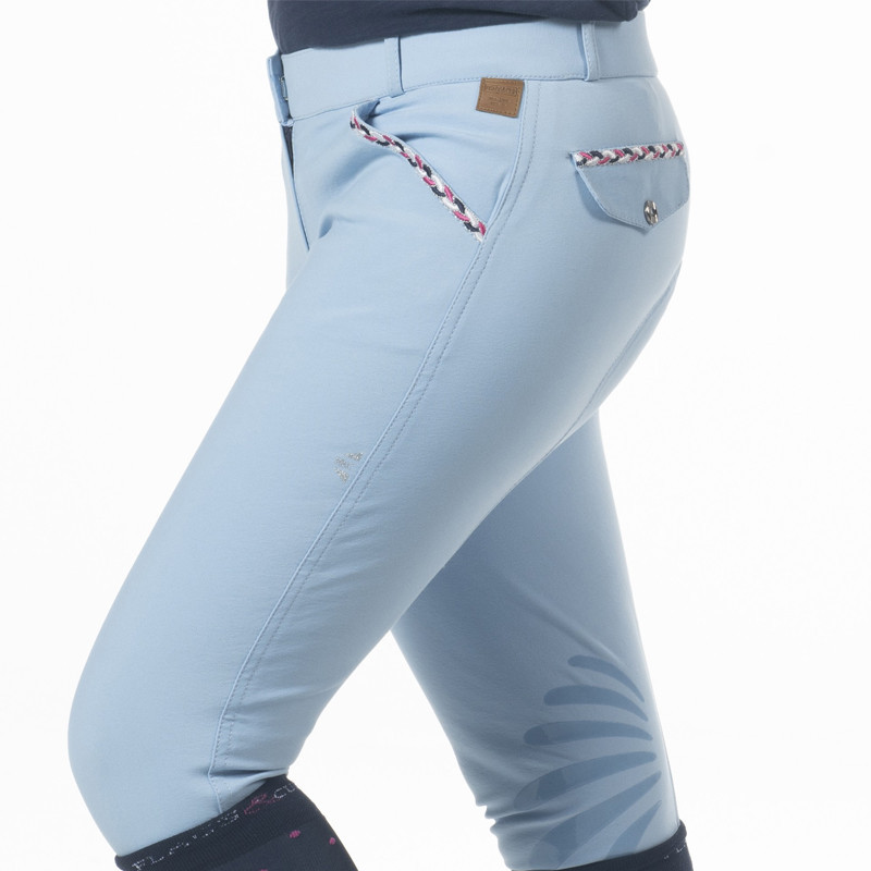 Pantalon d'équitation femme Mendoza Flags&Cup bleu