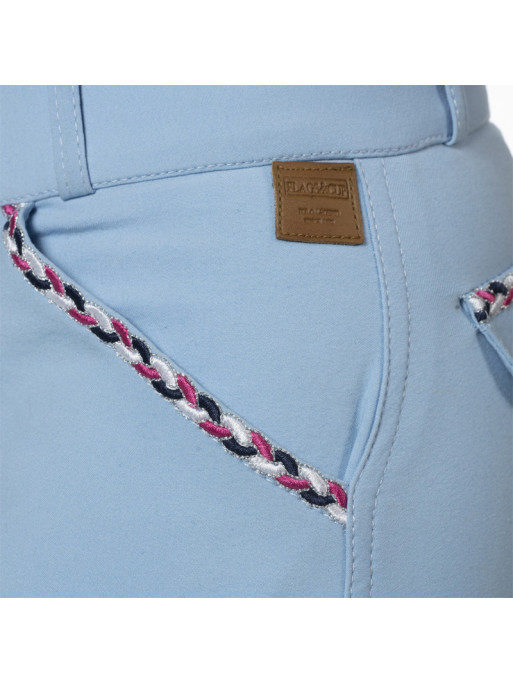 Pantalon d'équitation femme Mendoza Flags&Cup bleu poche