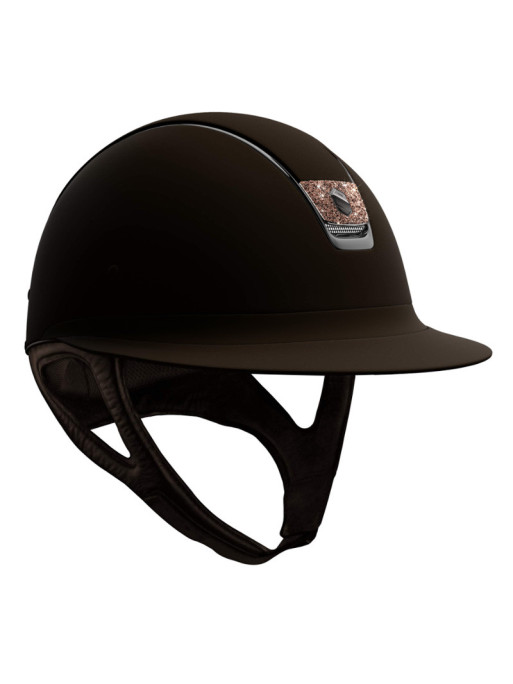 Casque Miss Shield Blason Crystal Fabric Metalic Rose Samshield marron Casque Miss Shield Blason Crystal Fabric Metalic Rose Samshield marron