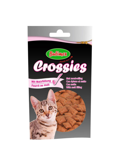 Friandises chat Crossies fourrées au malt Bubimex