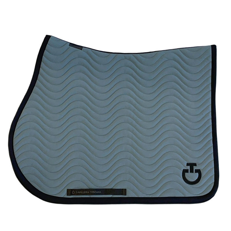 Tapis de selle Quilted Wave Jumping Cavalleria Toscana visuel peacock