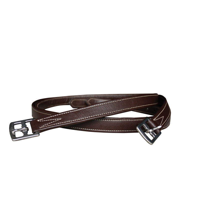 Etrivières nylon/cuir Canter marron