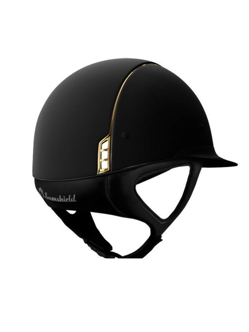 Casque Miss Shield Shadowmatt blason et liseré chrome gold Samshield