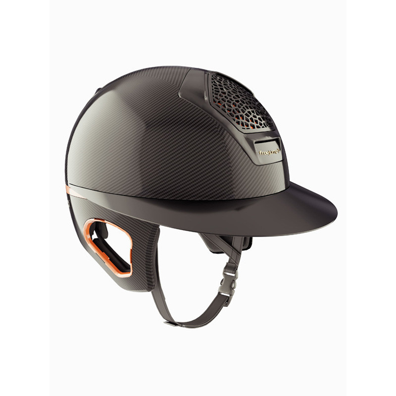 Casque Voronoï noir avec protection temporale Glossy visière longue Freejump