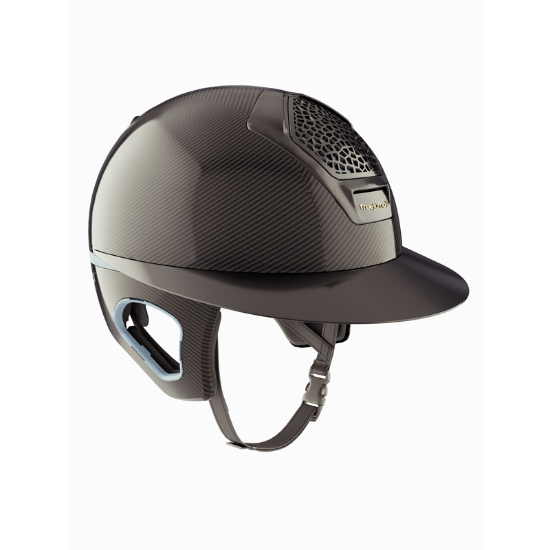 Casque Voronoï noir avec protection temporale Glossy visière longue Freejump