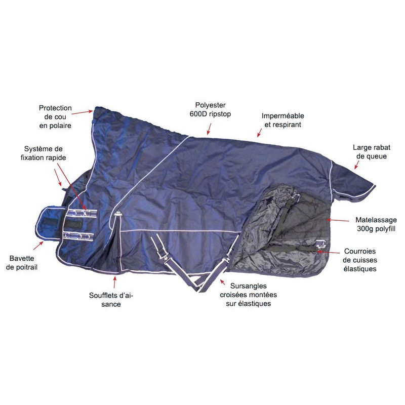 Couverture cheval Abyss Highneck 600 D Performance