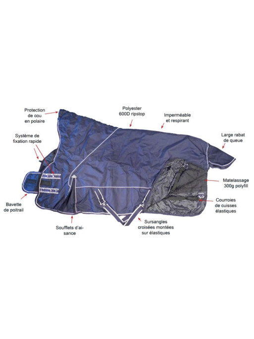 Couverture cheval Abyss Highneck 600 D Performance Couverture cheval Abyss Highneck 600 D Performance